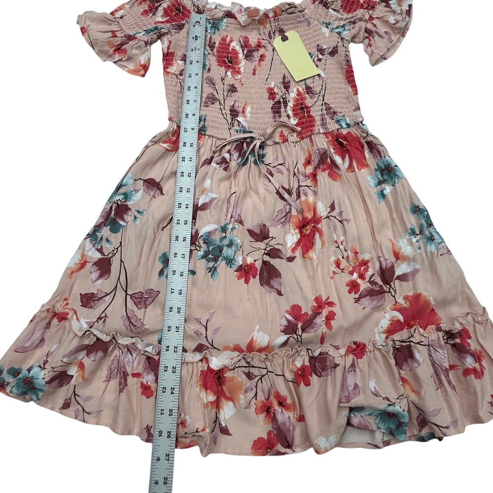 Band of Gypsies Smocked Dress Small‎ Puff Sleeve Fairycore Whimsical Boho Floral - Picture 11 of 12